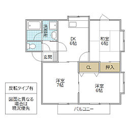 ikハイツ 3DKの間取図画像