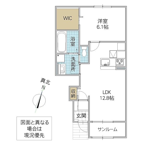 アドバンス プラン 102号室｜茨城県水戸市元吉田町(賃貸アパート1LDK・1階・50.16㎡)の写真 その2