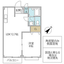 フローラルBUNKYO 204号室 ｜ 茨城県水戸市文京（賃貸アパート1LDK・2階・39.19㎡） その2