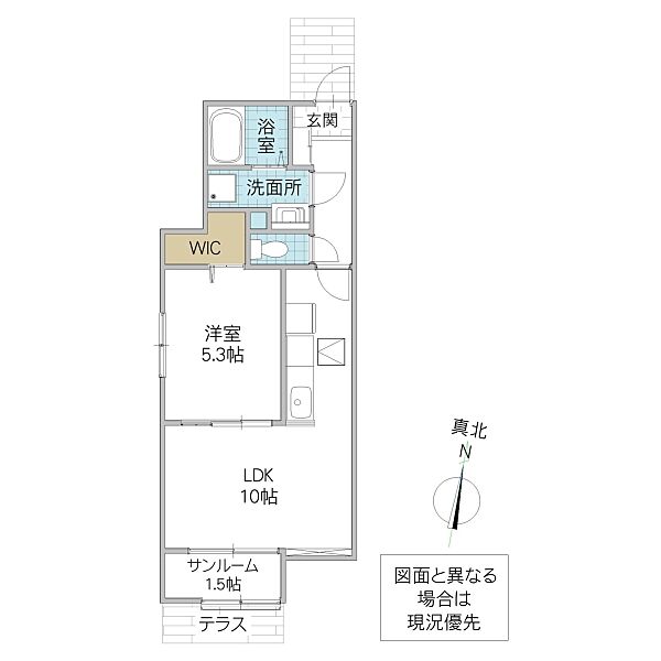 ブリス エイエム III 103号室｜茨城県水戸市愛宕町(賃貸アパート1LDK・1階・40.46㎡)の写真 その2