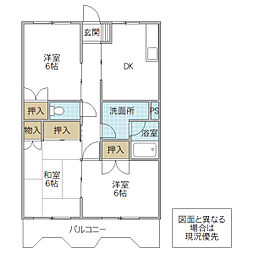 ケイセイグランドハイツ 3DKの間取図画像