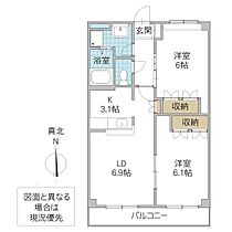 コンフォール・白梅 101号室 ｜ 茨城県水戸市白梅（賃貸アパート2LDK・1階・51.63㎡） その2