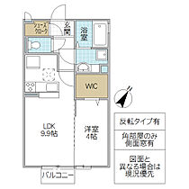 メルヴェーユ 102号室 ｜ 茨城県笠間市東平（賃貸アパート1LDK・1階・37.53㎡） その2