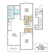 ヒルズフォーリスト A 202号室 ｜ 茨城県水戸市酒門町（賃貸アパート2LDK・2階・51.67㎡） その2