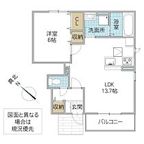 パレス KAZU 103号室 ｜ 茨城県水戸市渡里町（賃貸アパート1LDK・1階・47.41㎡） その2