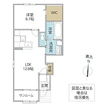 ボヌール 101号室 ｜ 茨城県ひたちなか市大平（賃貸アパート1LDK・1階・50.13㎡） その2