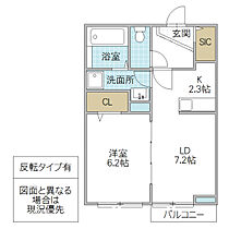 パストラル西大島 202号室 ｜ 茨城県ひたちなか市西大島（賃貸アパート1LDK・2階・40.72㎡） その2