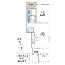 ラ・パーチェ A 1階1LDKの間取り