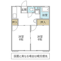 クワナハイツ 2Kの間取図画像