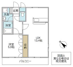 RUINSHILL 1LDKの間取図画像