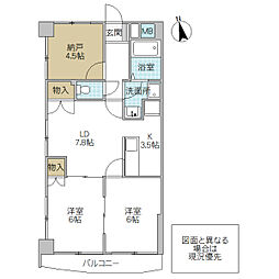 JR常磐線 水戸駅 バス15分 栄町1丁目下車 徒歩5分の賃貸マンション 1階2SLDKの間取り