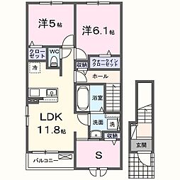 エースガーデン II 2階3LDKの間取り