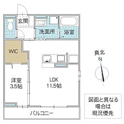 プア メリア 3階1LDKの間取り