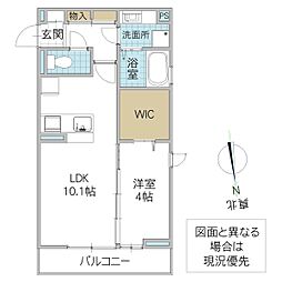 プア メリア 2階1LDKの間取り