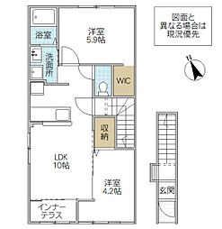 patrie 2階2LDKの間取り