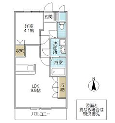 ウイングロード2 1LDKの間取図画像
