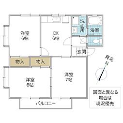 スカイメゾン 3DKの間取図画像