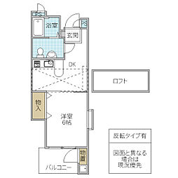 マリーナスクエア 1DKの間取図画像