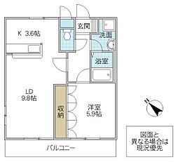 RUINSHILL 1LDKの間取図画像