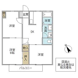 ナガオハイツ 3DKの間取図画像