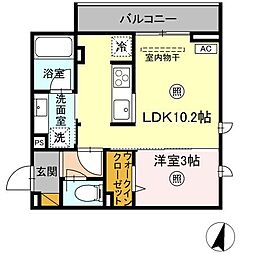 プラデーラ 301号室 3階1LDKの間取り