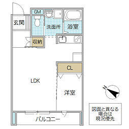 BLANC-F 202号室 2階1LDKの間取り