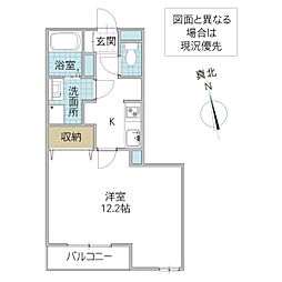 Fleur 2階1Kの間取り