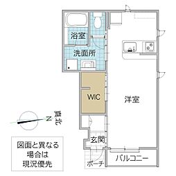 レーガベーネ市毛 II B棟 1階ワンルームの間取り