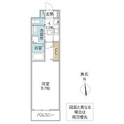 ファースト スター 1階1Kの間取り