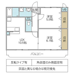 間取図画像 2LDK