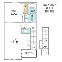Glooby II 1LDKの間取り