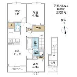 グレースヒルズ 3LDKの間取図画像