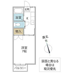 アーバンプレイスA 1Kの間取図画像