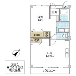 グラディオOTUNA 1階1LDKの間取り