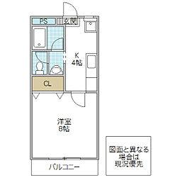 フォーライフ石川町 1Kの間取図画像