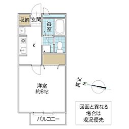 グレース高須 1Kの間取図画像