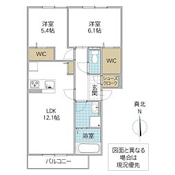 アンテラルボ 2LDKの間取図画像