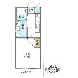 プレシャスワン翔(Precious one翔) 1Kの間取図画像