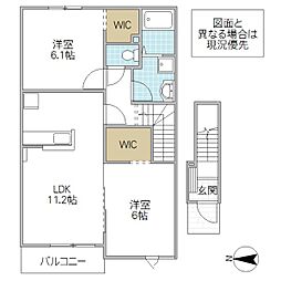 T-スクエアー 2LDKの間取図画像