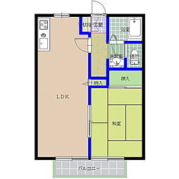 サンハイツ30D 1LDKの間取図画像