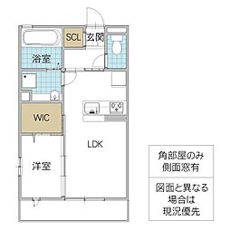 プレミスト東石川 1LDKの間取図画像