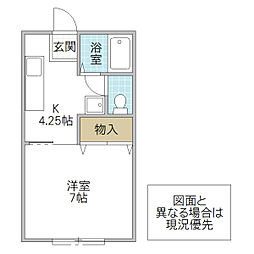 ムサシパレス 1Kの間取図画像