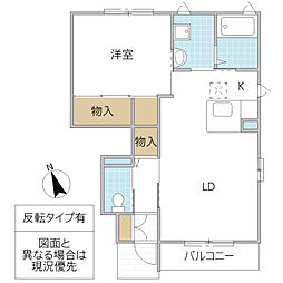 メゾン・ド・アンジュB 1LDKの間取図画像