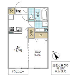 ドッグ・デイズ 1LDKの間取図画像