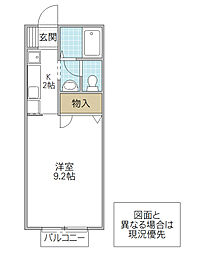 エスペレメゾン 1Kの間取図画像