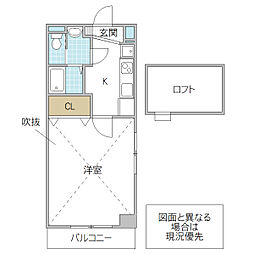 フォーライフヴィラひたちなか 1Kの間取図画像