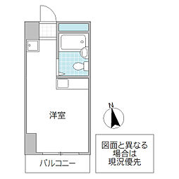 ロマーヌ水戸第3 ワンルームの間取図画像