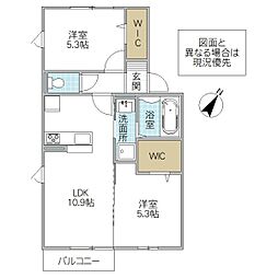 三の丸キャッスルB 2LDKの間取図画像