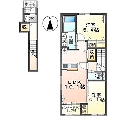 メゾンド・ソレイユ 2LDKの間取図画像