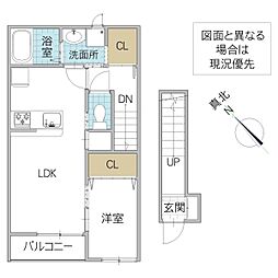 レーガベーネ田彦3 1LDKの間取図画像